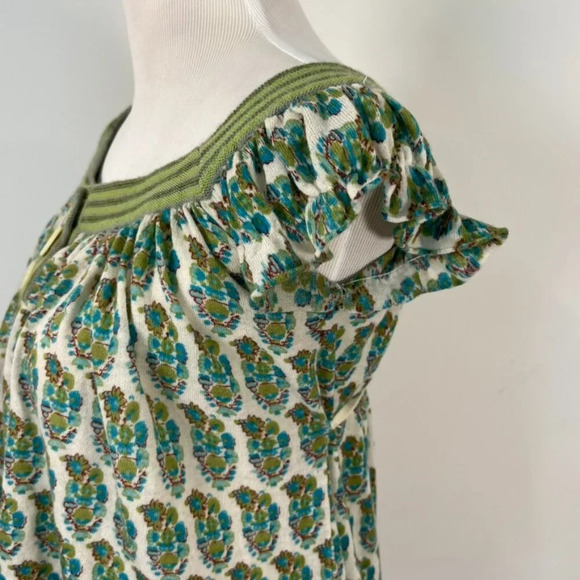 FREE PEOPLE XS Bohemian Babydoll Wool Cashmere Cap Sleeve Sweater Pearl Buttons - Picture 4 of 9